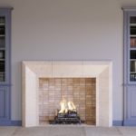 FP-102 Cantone Modern Fireplace White Limestone