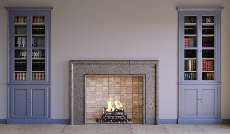 FP-106 Monza Modern Fireplace Charcoal Limestone