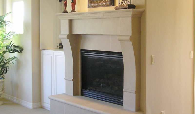 FP- 112 (ARCHITECTURAL)-MODIFIED FIREPLACE #112 IN PEWTER HONED WITH RAISED HEARTH