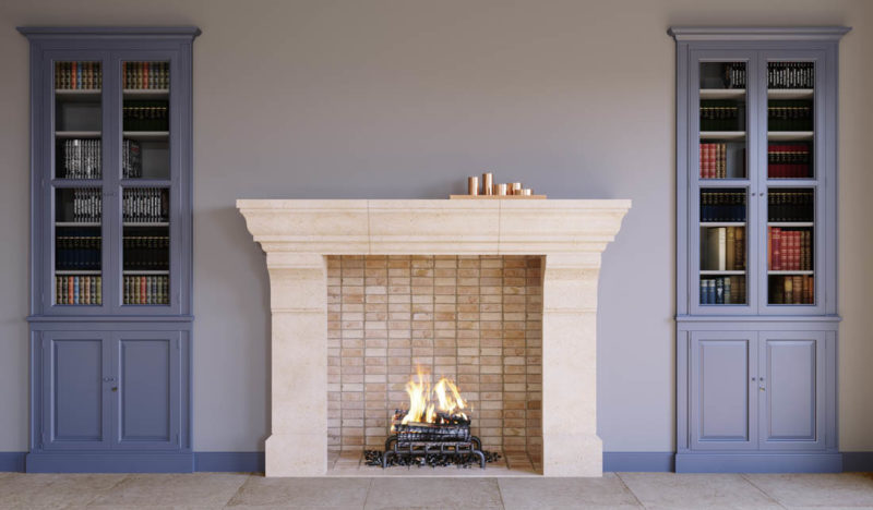FP-204 Chester Traditional Fireplace Cream Limestone