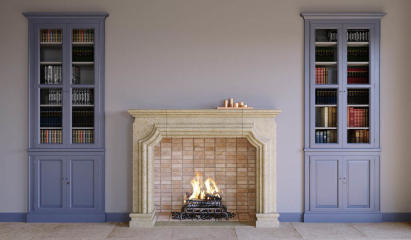 FP-207 Whitby Transitional Fireplace Pewter Limestone