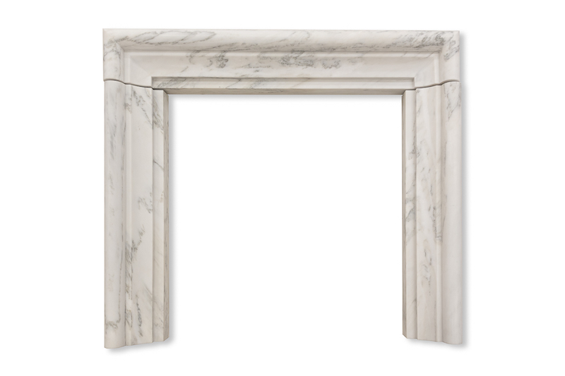 custom white danby marble fireplace surround