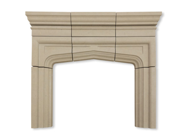custom pewter limestone fireplace surround