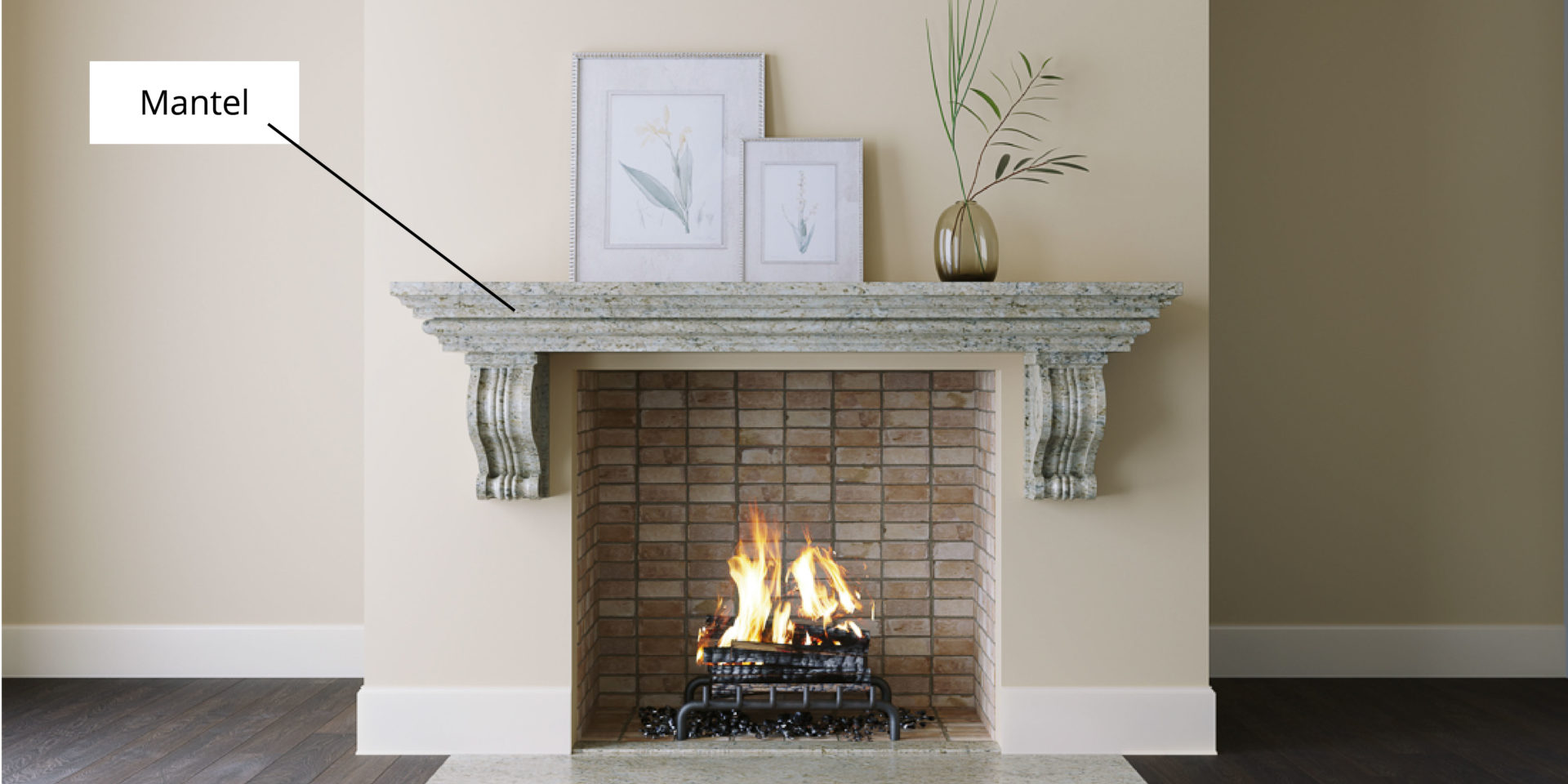 Image featuring a fireplace mantel
