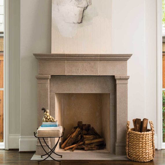McGaha Fireplace Collection Savois Stone Fireplace Surround in Charcoal Limestone