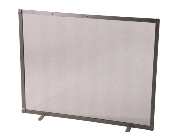 urban forge iron fire screen full faced single panel in a black finish