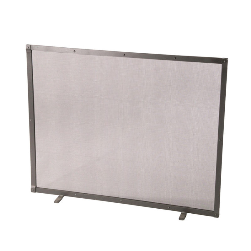 urban forge iron fire screen full faced single panel in a black finish