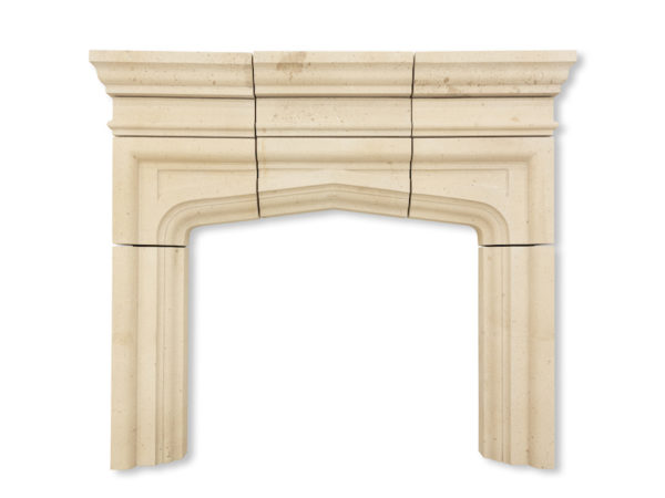 sienna limestone fireplace surround